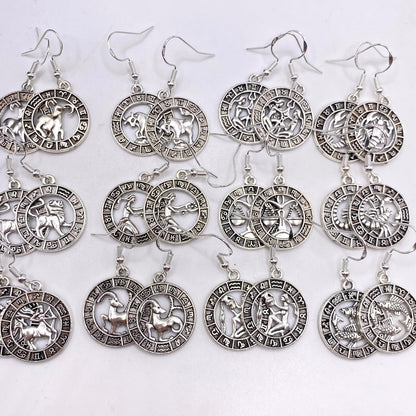 Silver Image Star Sign Earrings