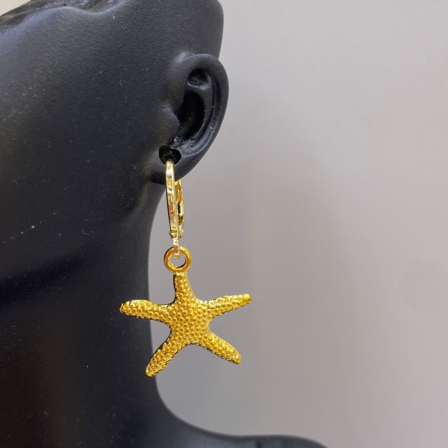 Gold Starfish Huggie Hoop Earrings