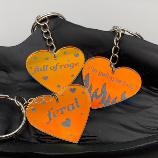 Holographic Heart Keyring