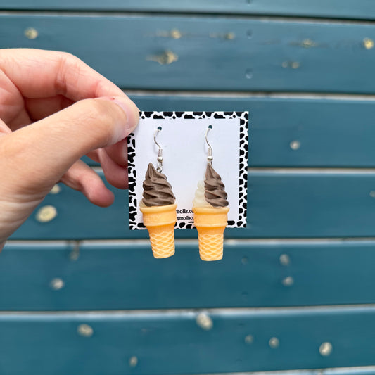 Chocolate Ice Cream Swirl Earrings