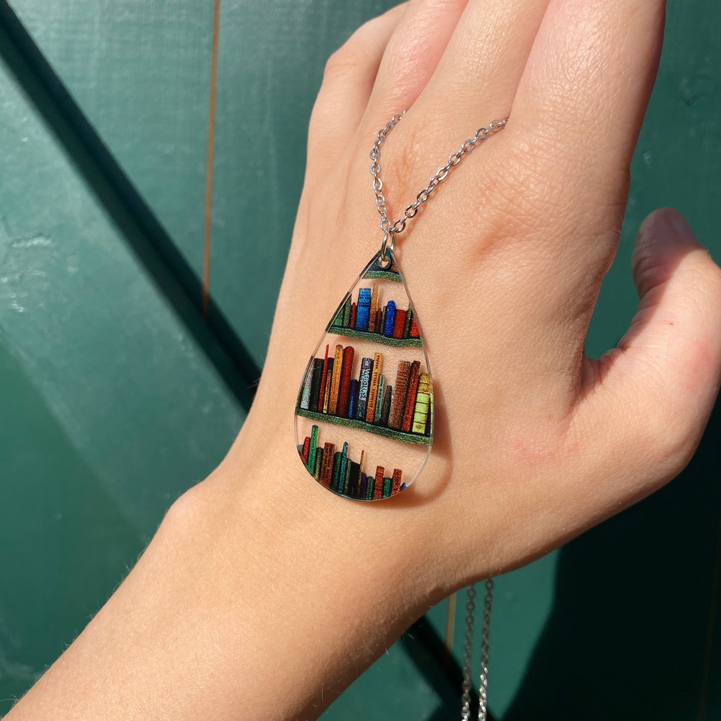 Book Library Pendant Necklace