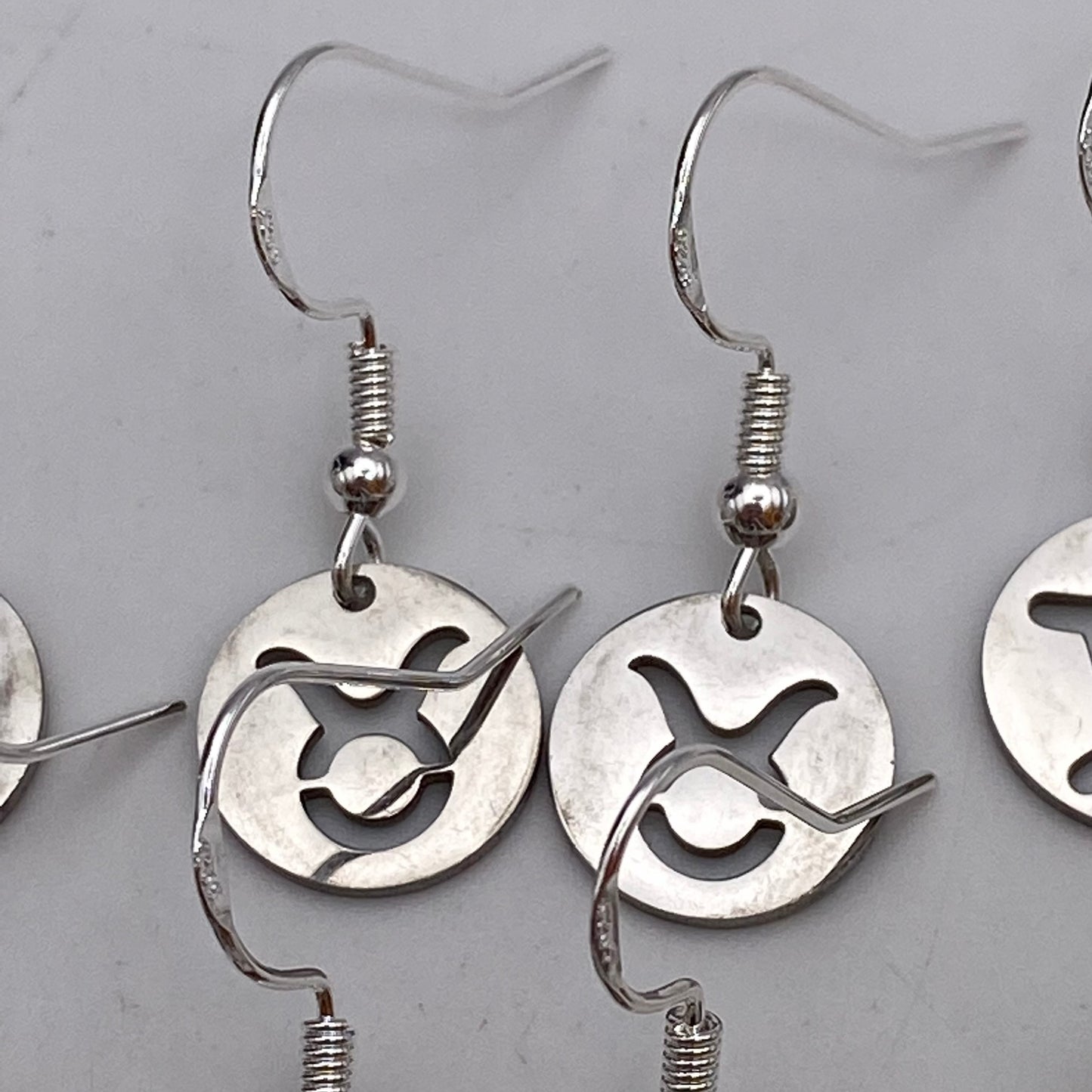 Silver Solid Star Sign Earrings