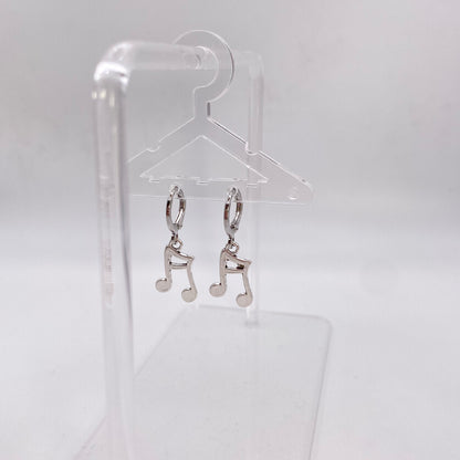 Music Note Huggie Hoop Earrings