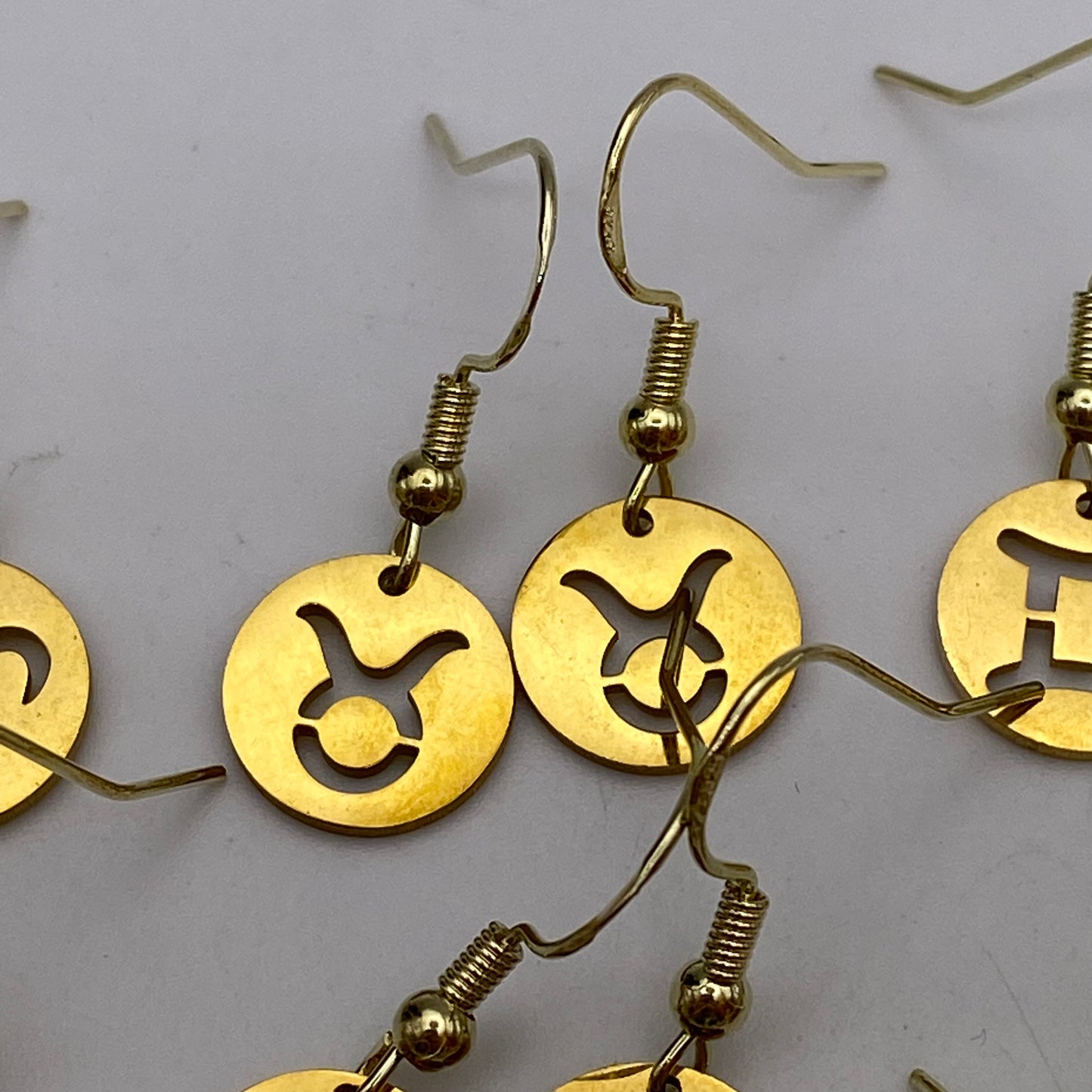 Gold Solid Star Sign Earrings
