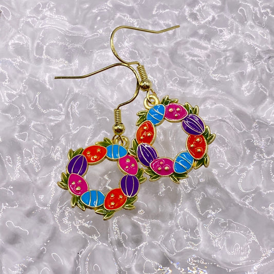 Easter Egg Wreath Earrings