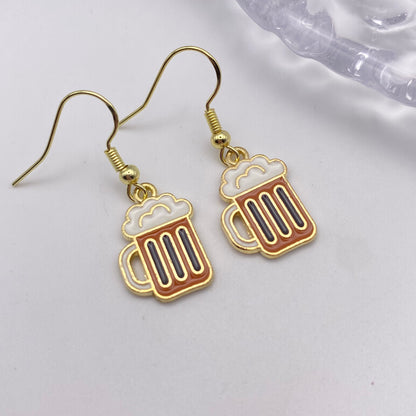 Gold Beer Earrings