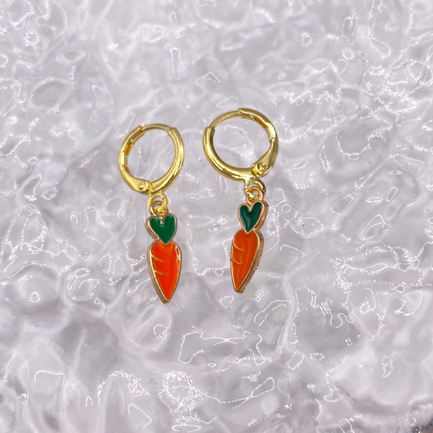 Carrot Huggie Hoop Earrings