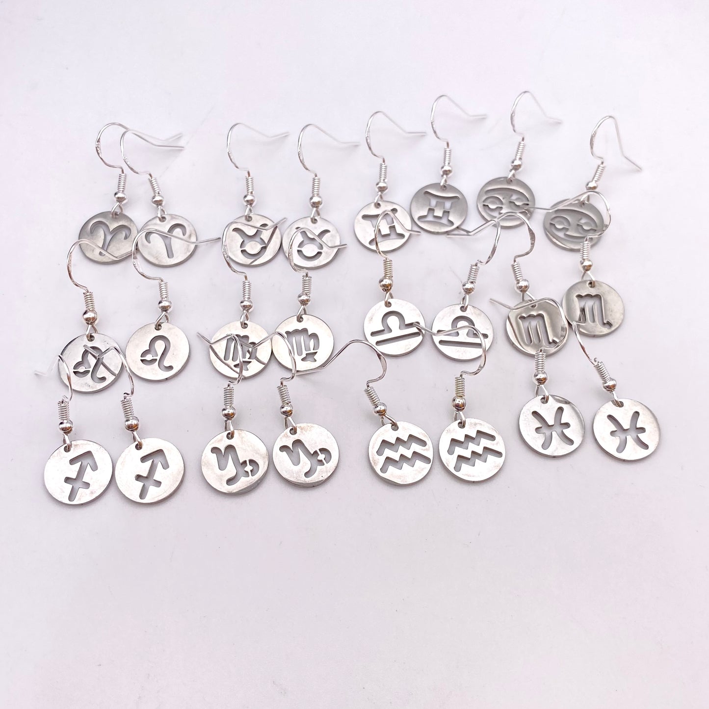 Silver Solid Star Sign Earrings