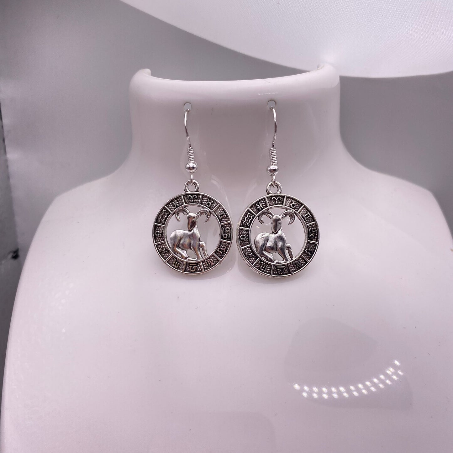 Silver Image Star Sign Earrings