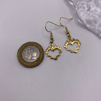 Flame Heart Earrings