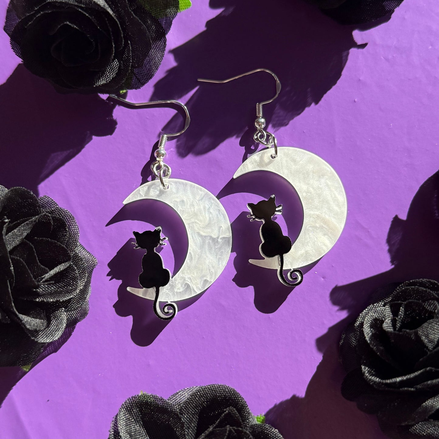 Moon Cat Earrings