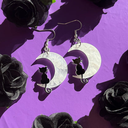 Moon Cat Earrings