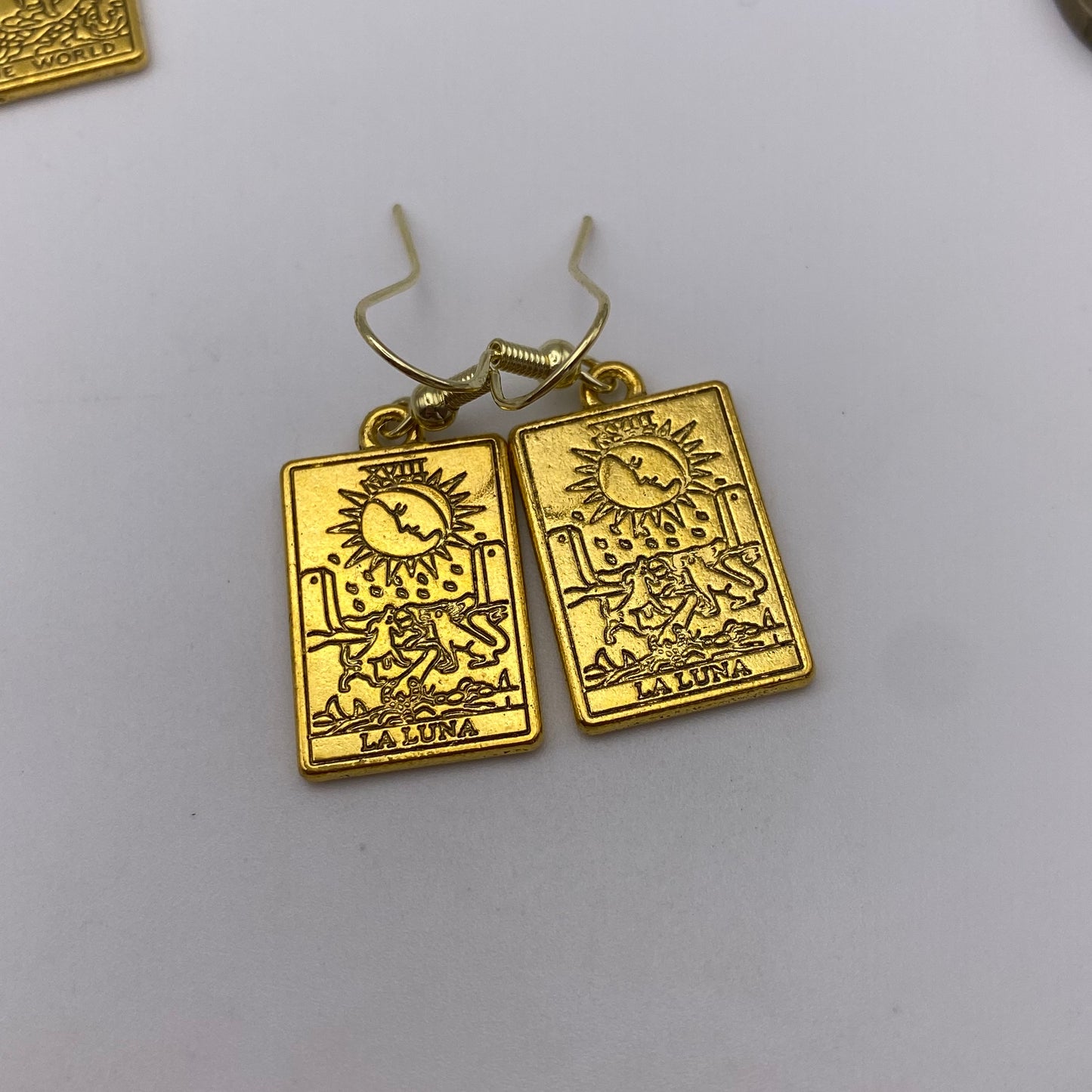 Gold Image Tarot Card Earrings