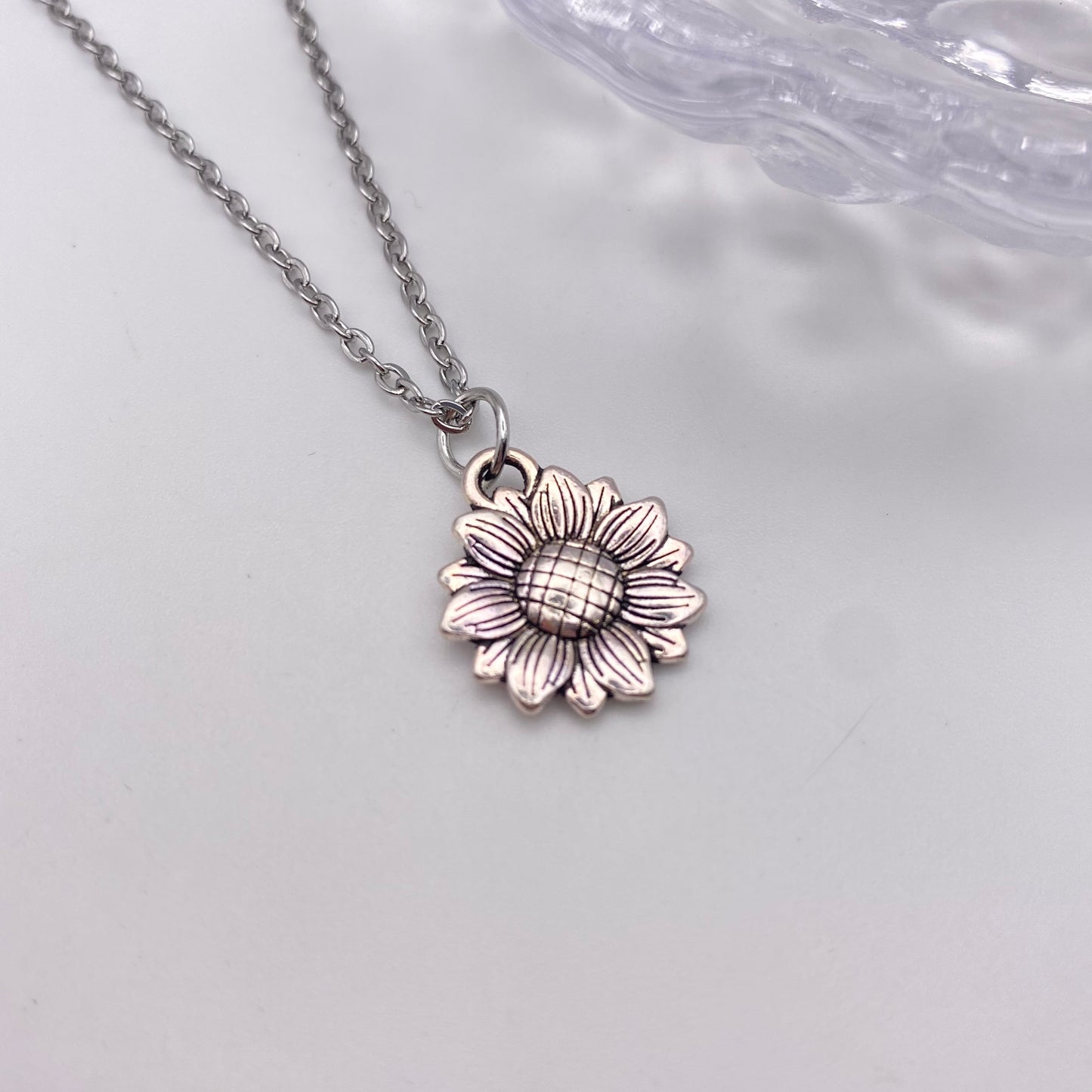 Silver Sunflower Necklace