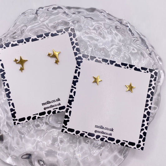 Gold Star Stud Earrings