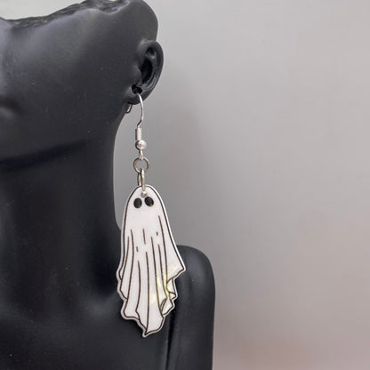 White Ghost Costume Earrings