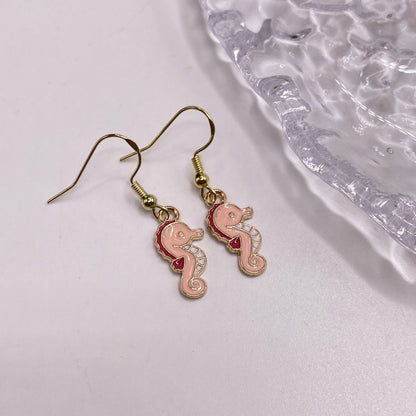 Light Pink Seahorse Earrings