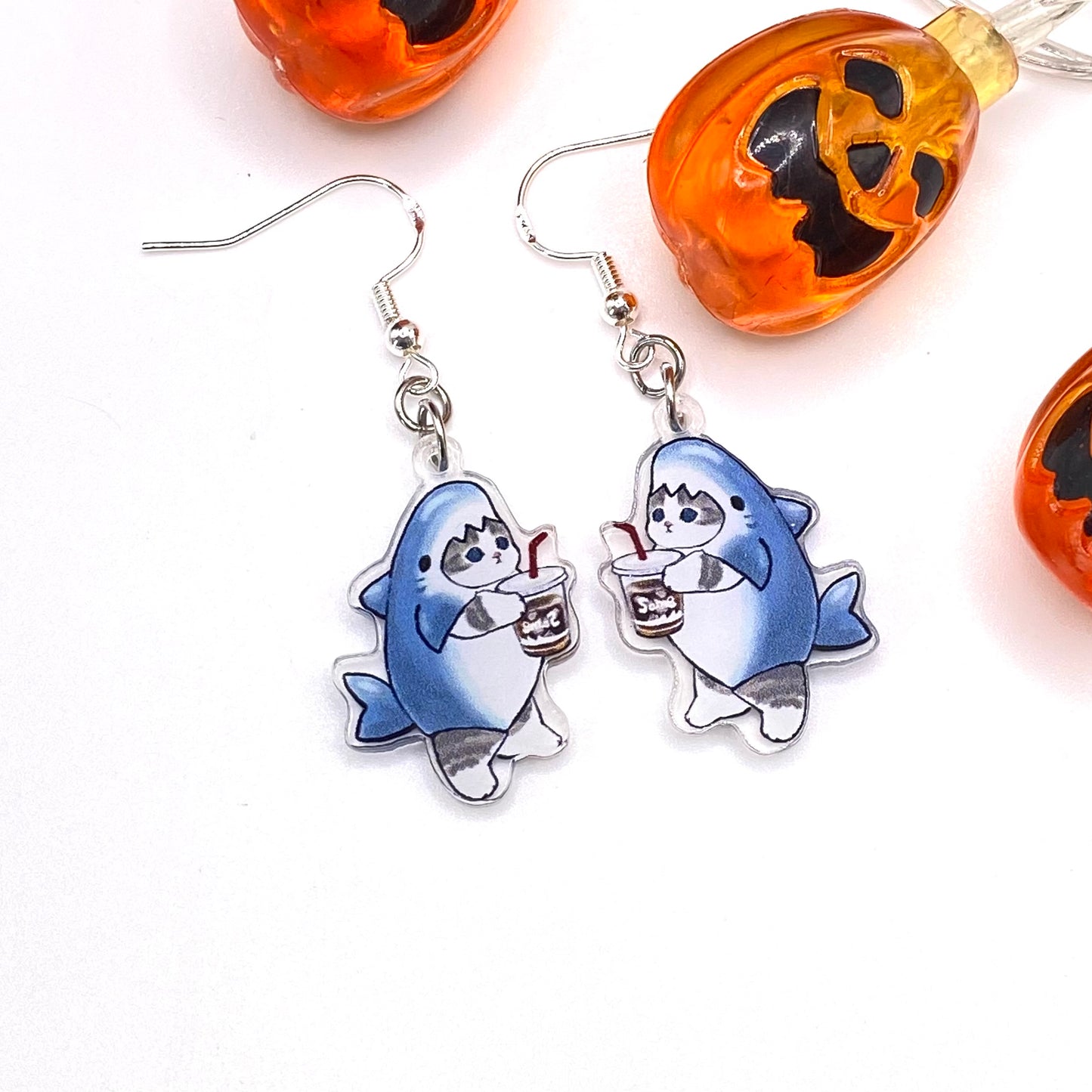 Cat Shark Costume Earrings