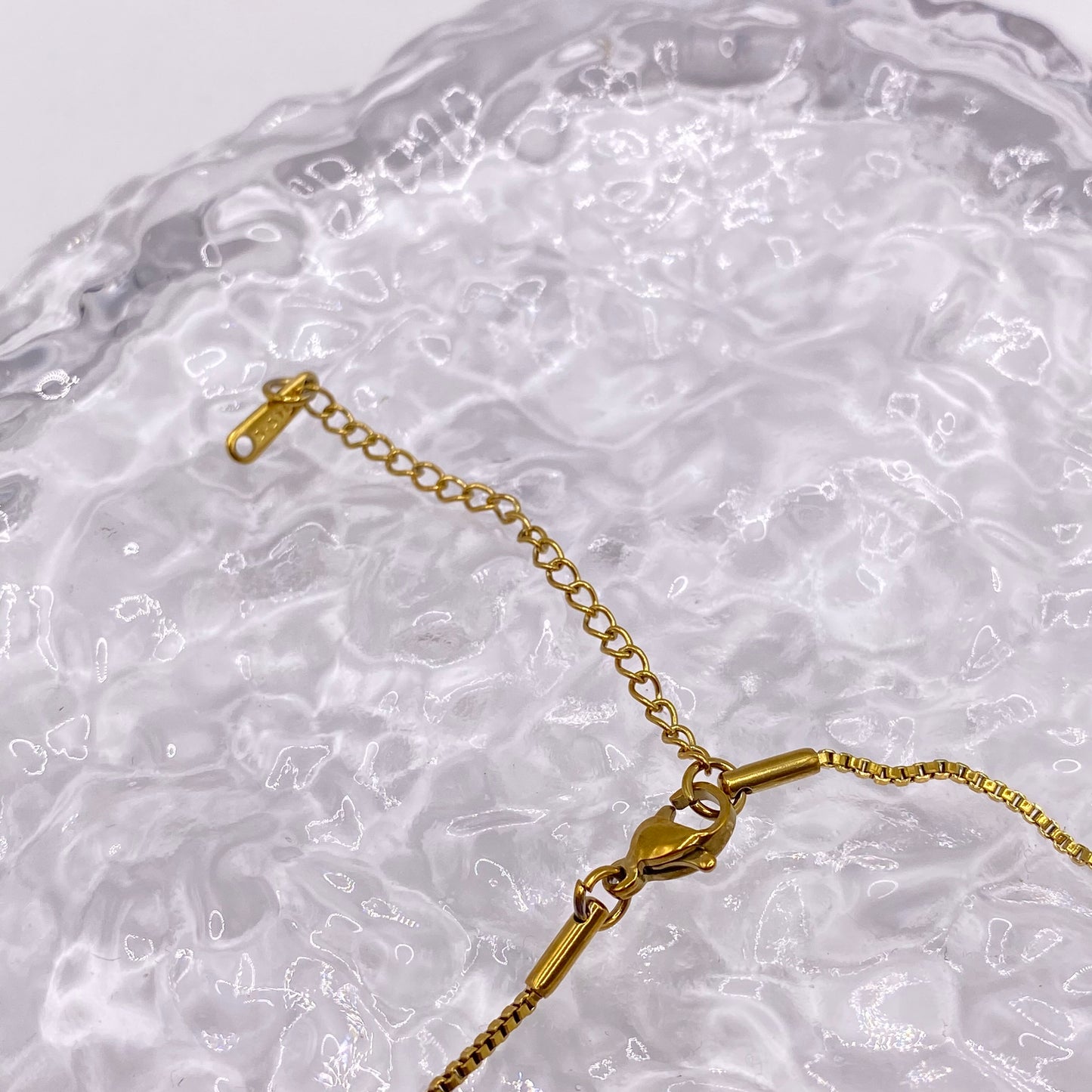Small Gold Box Chain Necklace