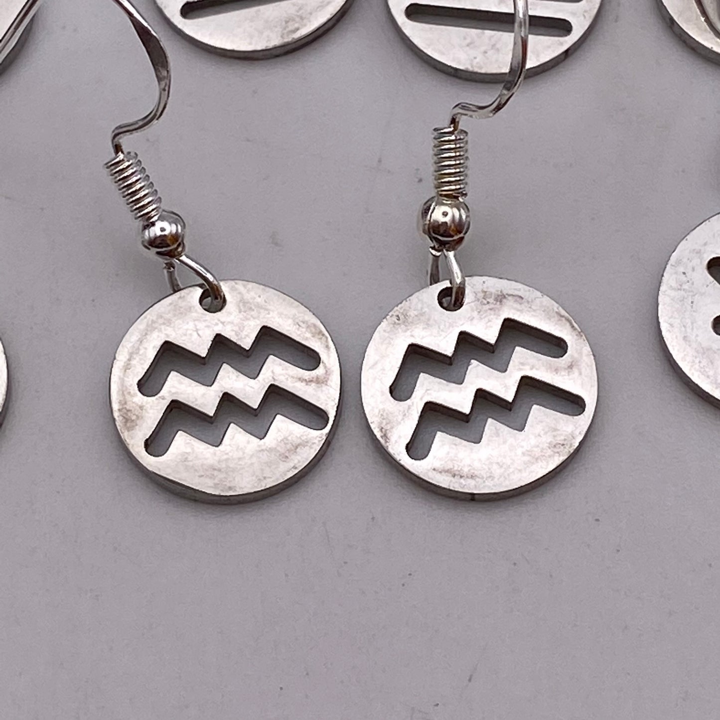 Silver Solid Star Sign Earrings