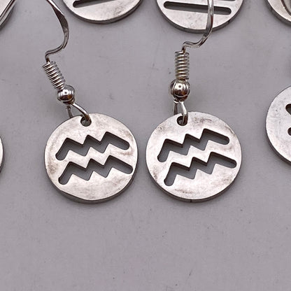 Silver Solid Star Sign Earrings