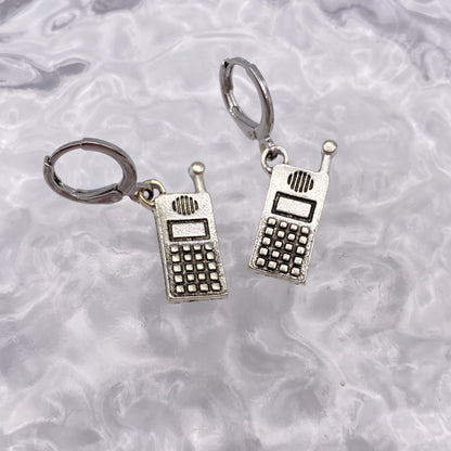 Mobile Phone Huggie Hoop Earrings