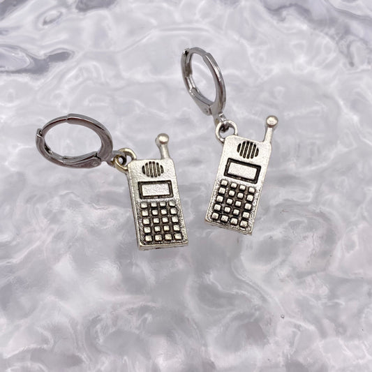 Mobile Phone Huggie Hoop Earrings
