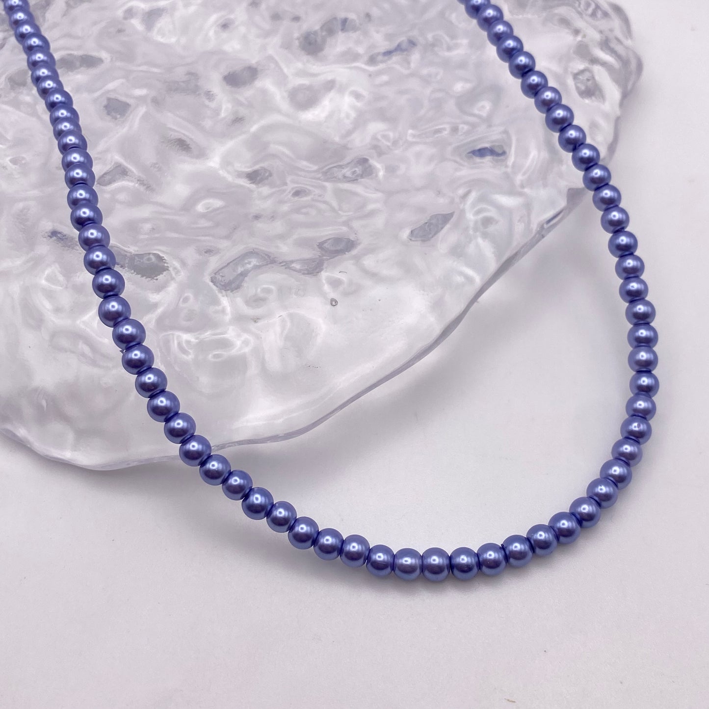 Blue Pearl Bead Necklace