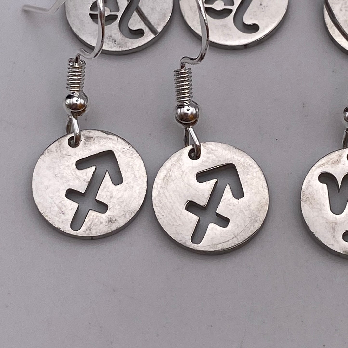 Silver Solid Star Sign Earrings