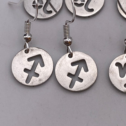 Silver Solid Star Sign Earrings