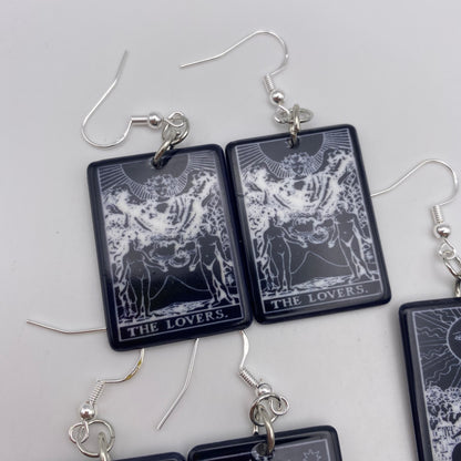 Black and White Tarot Card Earrings