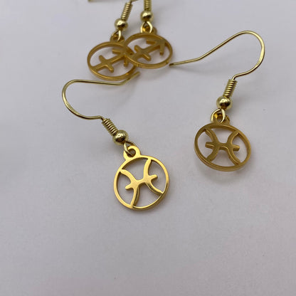 Gold Hollow Star Sign Earrings