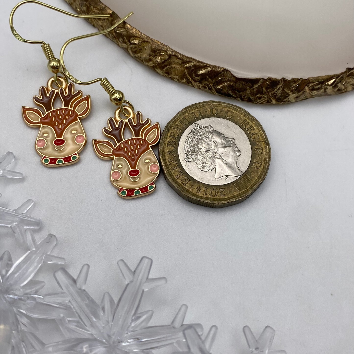 Small Reindeer Face Earrings