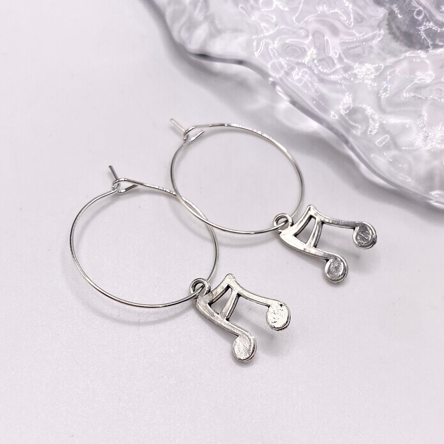 Music Note Hoop Earrings