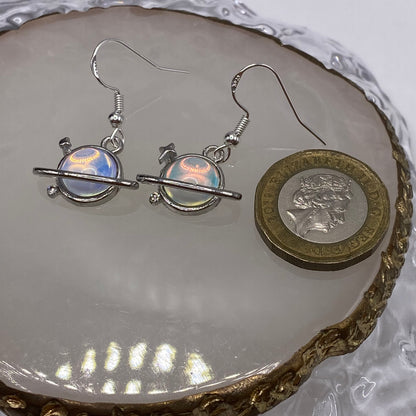 Holographic Planet Earrings
