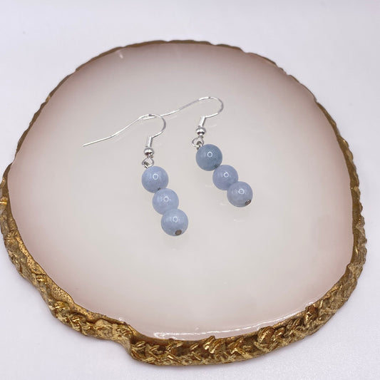 Round Angelite Crystal Earrings