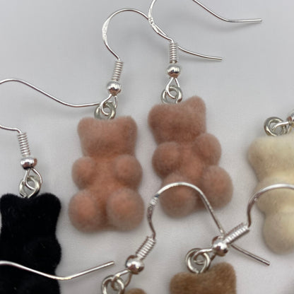 Fuzzy Felt Gummy Bear Earrings