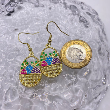 Easter Egg Basket Earrings