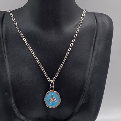 Blue Fin Pendant Necklace