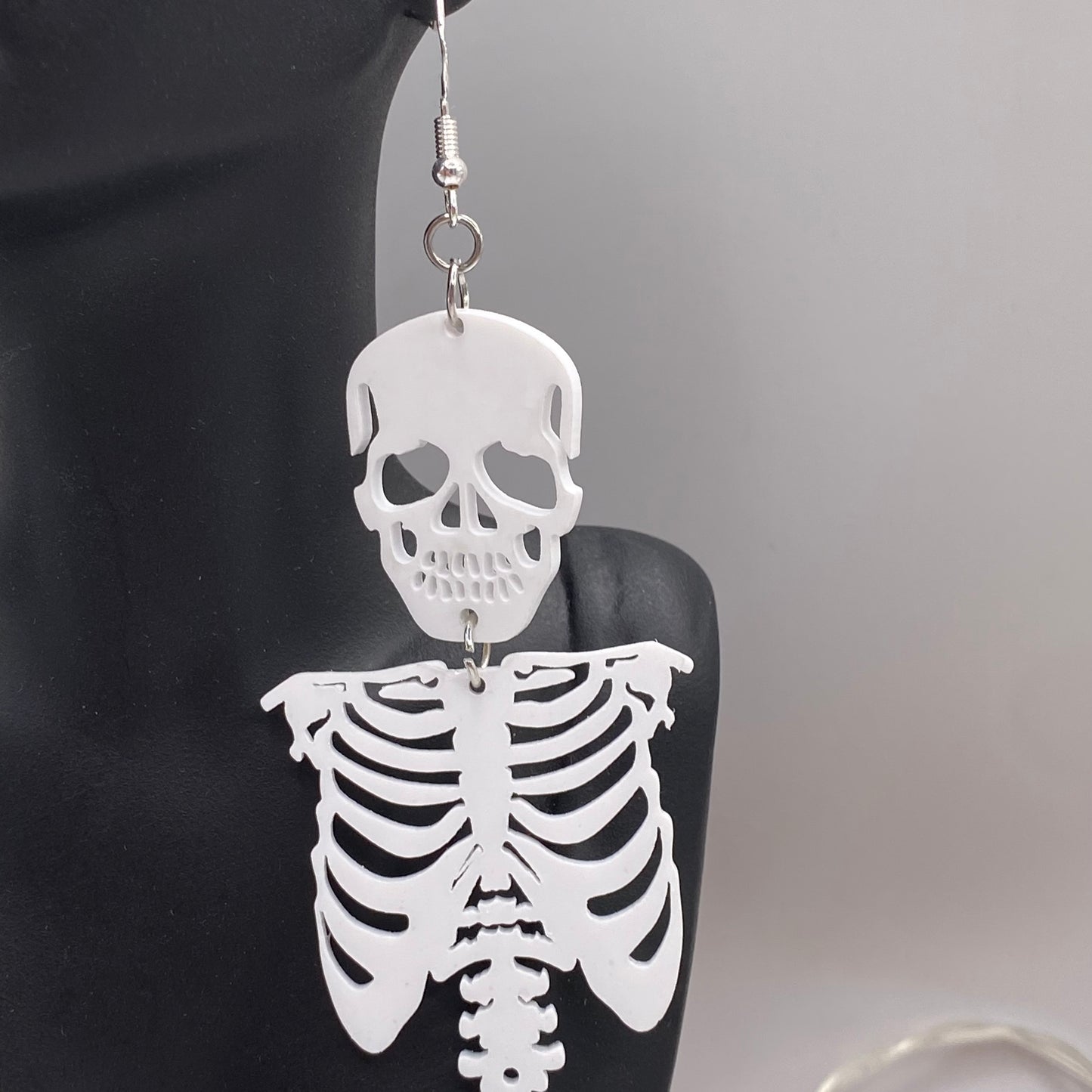 Large White Skeleton Earrings