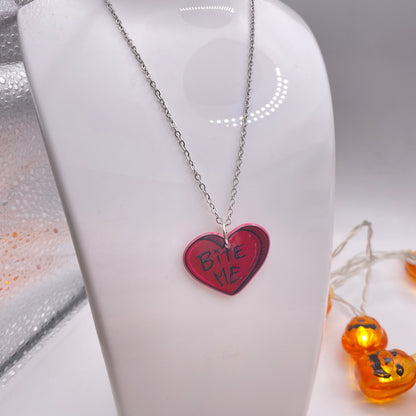 ‘Bite Me’ Heart Necklace