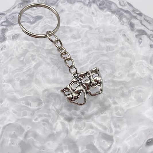 Comedy and Tragedy Theatre Mask Keyring