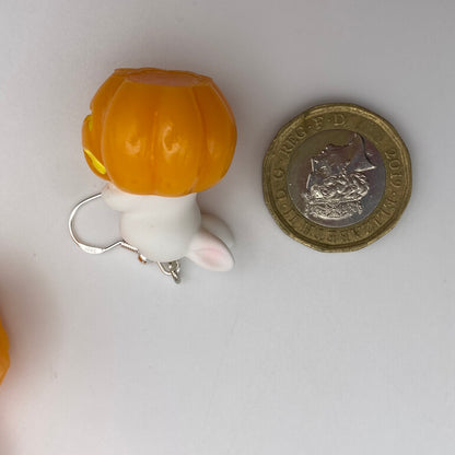 Pumpkin Bunny Rabbit Earrings