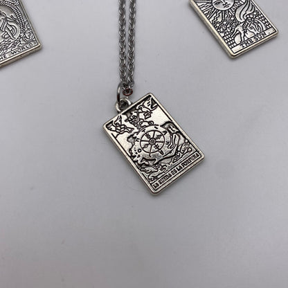 Silver Image Tarot Card Necklaces