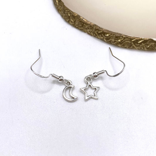 Mismatched Star and Moon Earrings