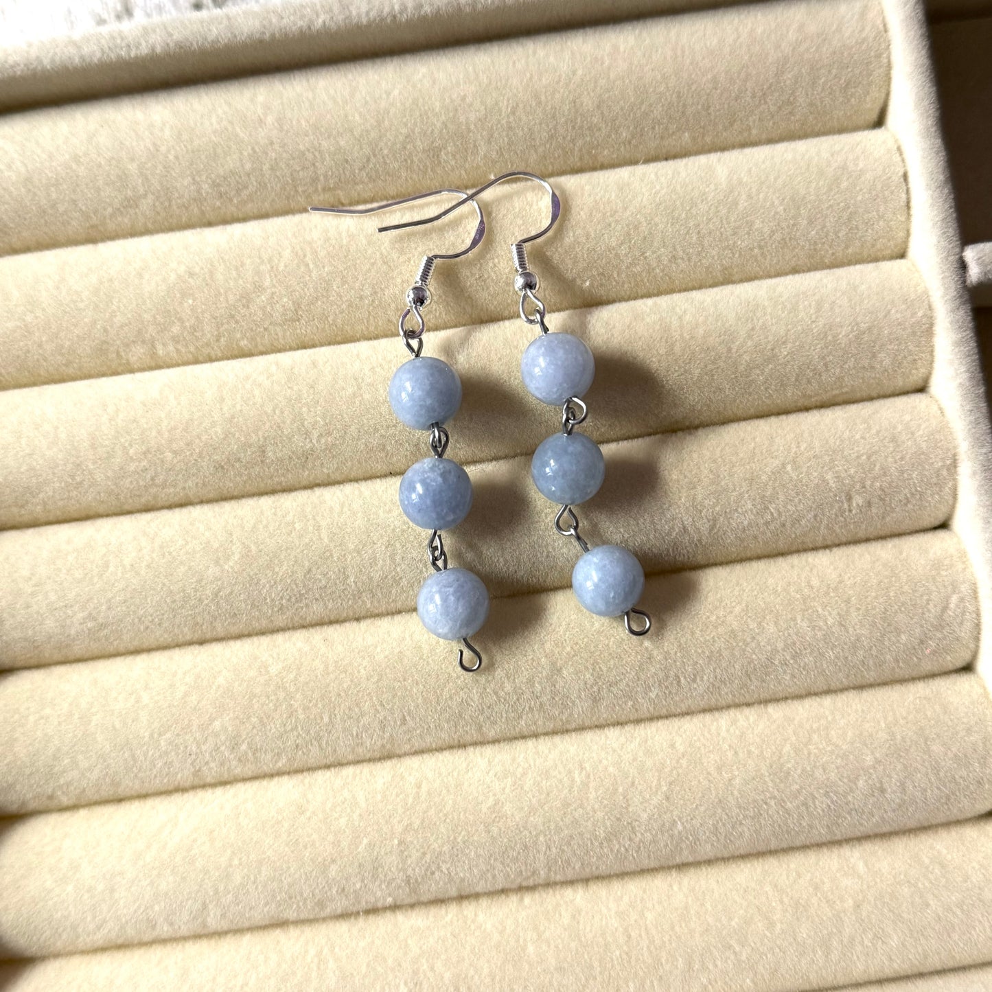 Triple Dangly Angelite Drop Earrings
