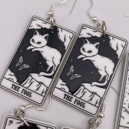 Cat Tarot Card Earrings
