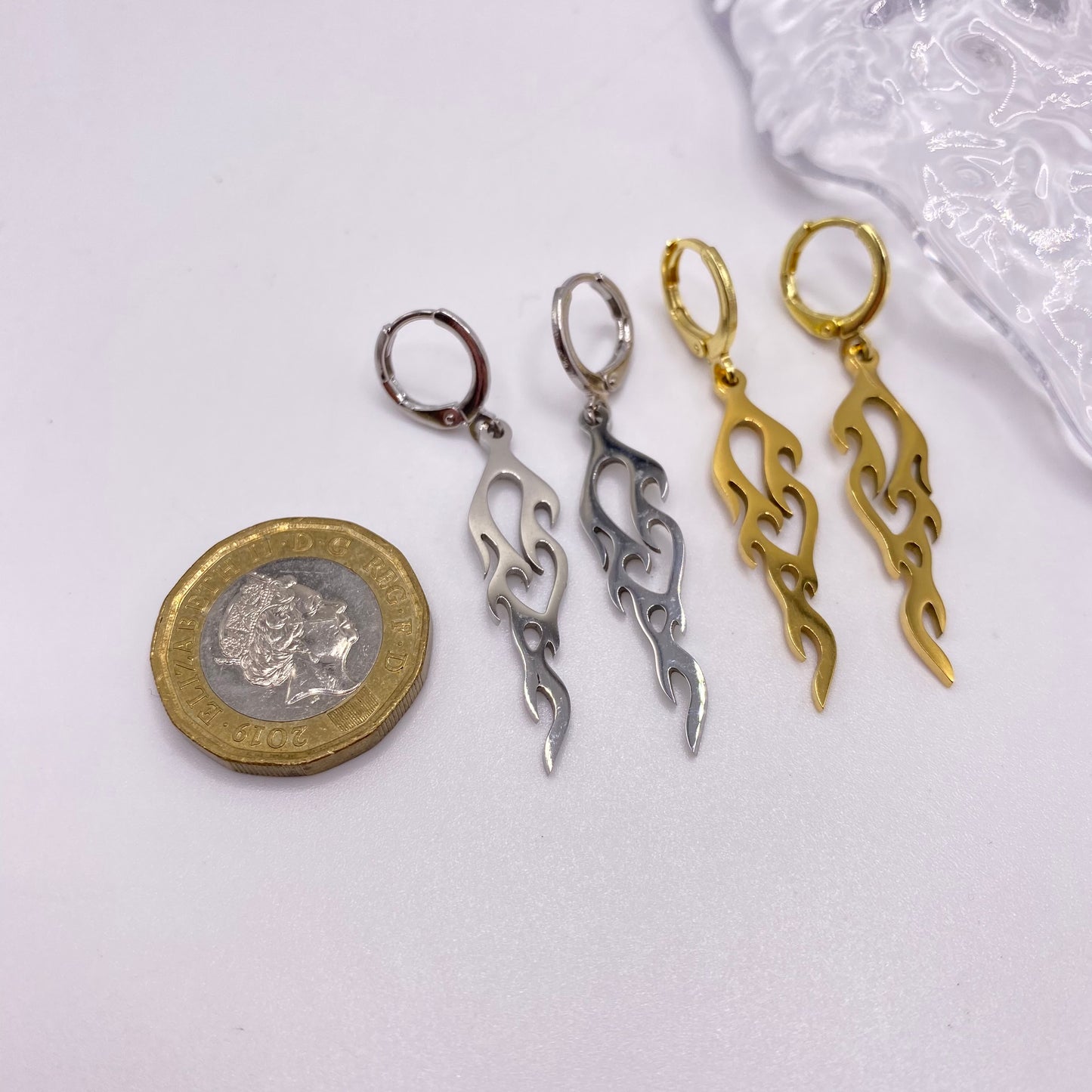 Flame Huggie Hoop Earrings