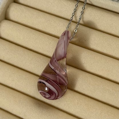 Purple Glass Swirl Necklace