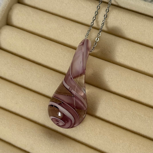 Purple Glass Swirl Necklace